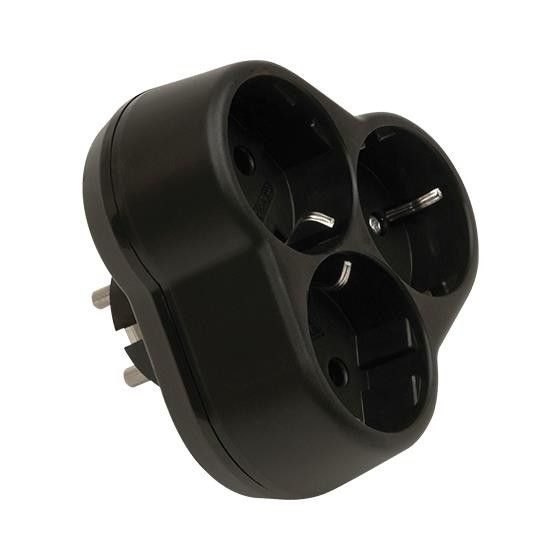 Viko Yonca Plus Üçlü Topraklı Fiş-Priz Siyah