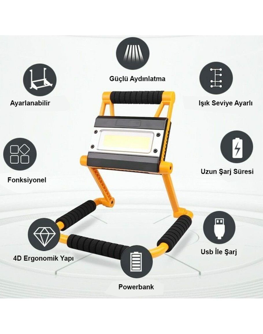 Watton WT-328 20W Şarjlı Seyyar Led Projektör