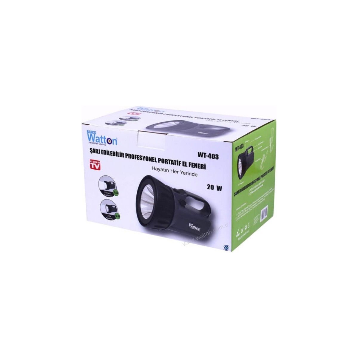 Watton WT-403 20W Profesyonel Portatif El Feneri