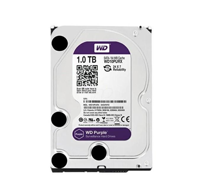 WD 3.5" 1Tb WD10PURX 5400Rpm 64Mb Sata 7/24 Hdd