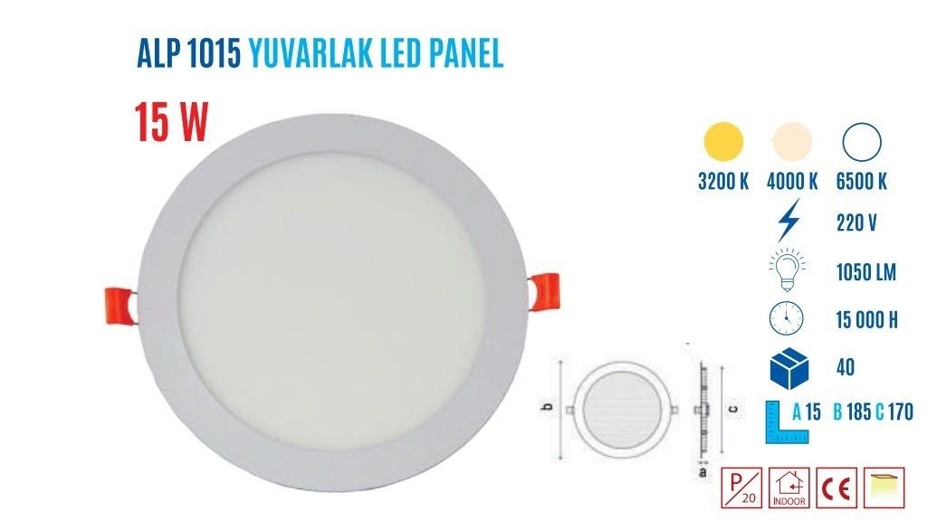 YCL ALP-1015G 15W Sıvaaltı Yuvarlak Günışığı Led P