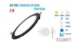 YCL ALP-1203G 3W S.Altı Yuvarlak Led Panel G.Işığı