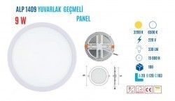 YCL ALP-1409G 9W Geçmeli Yuvarlak Led Panel G.Işığ