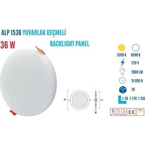 YCL ALP-1536G 36W Geçmeli Backlight Yuv. Pan. G.Iş