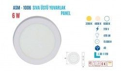 YCL ASM-1006G 6W Sıvaüstü Yuvarlak Günışığı Led Pa