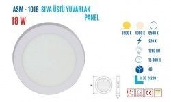 YCL ASM-1018B 18W Sıvaüstü Yuvarlak Beyaz LedPanel