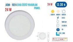 YCL ASM-1024G 24W Sıvaüstü Yuvarlak Günış LedPanel
