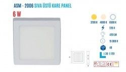 YCL ASM-2006G 6W Sıvaüstü Kare Günışığı Led Panel