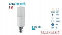 YCL KEY-107B 7W E14 560 Lumen Doji Led Ampul Beyaz