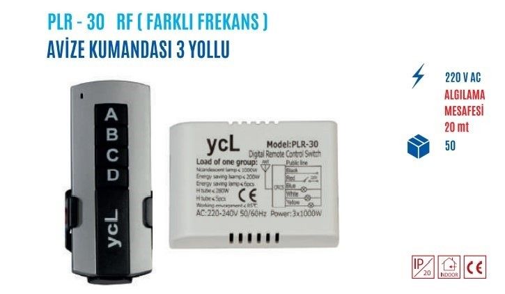 YCL PLR-30 3x1000W 3 Yollu Avize Kumandası