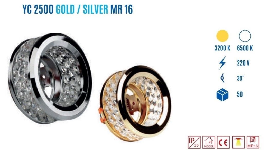 YCL YC-2500S MR16 Silver Cam Spot