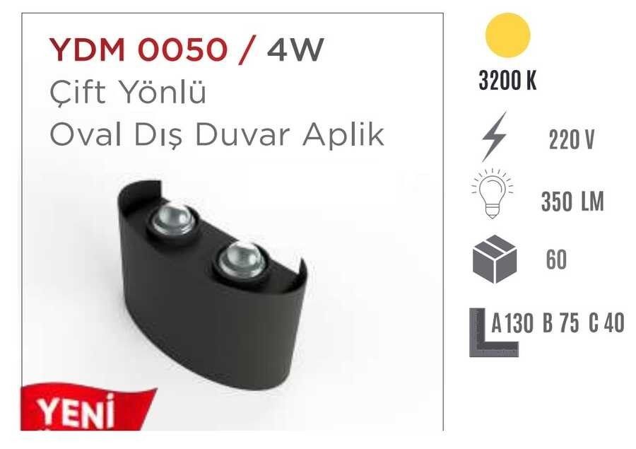 YCL YDM-0050 4W G.Işığı Çift Yönlü Led Duvar Aplik