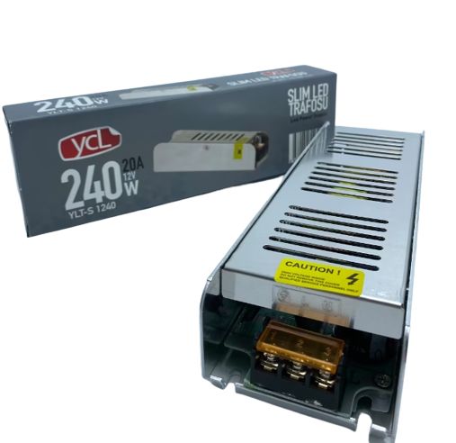 YCL YLT-S 1240 20A 240W 12V Slim Led Trafosu