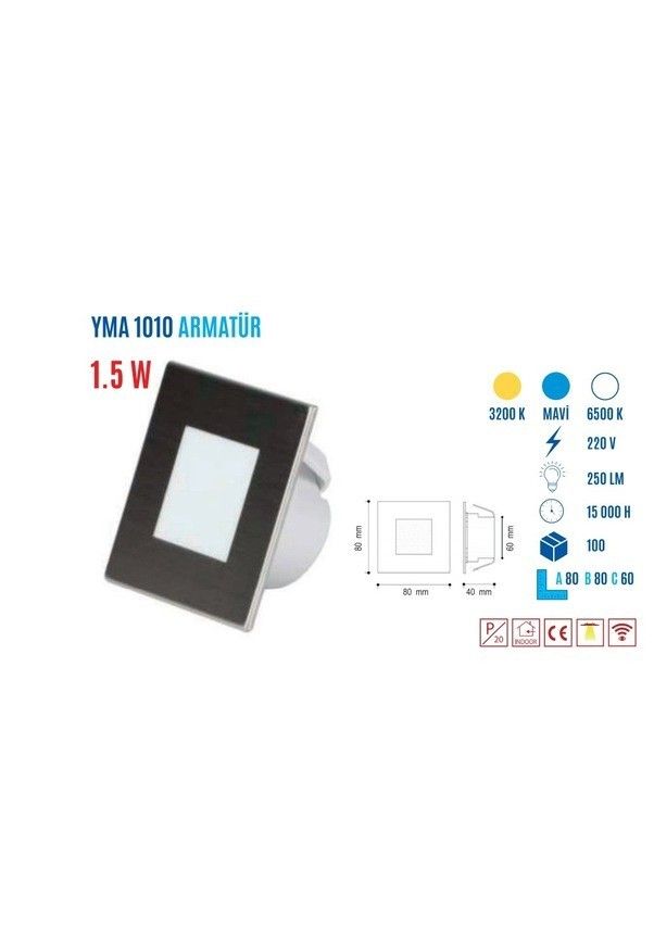 YCL YMA-1010G Sıvaaltı Kare Krom Led Armatür