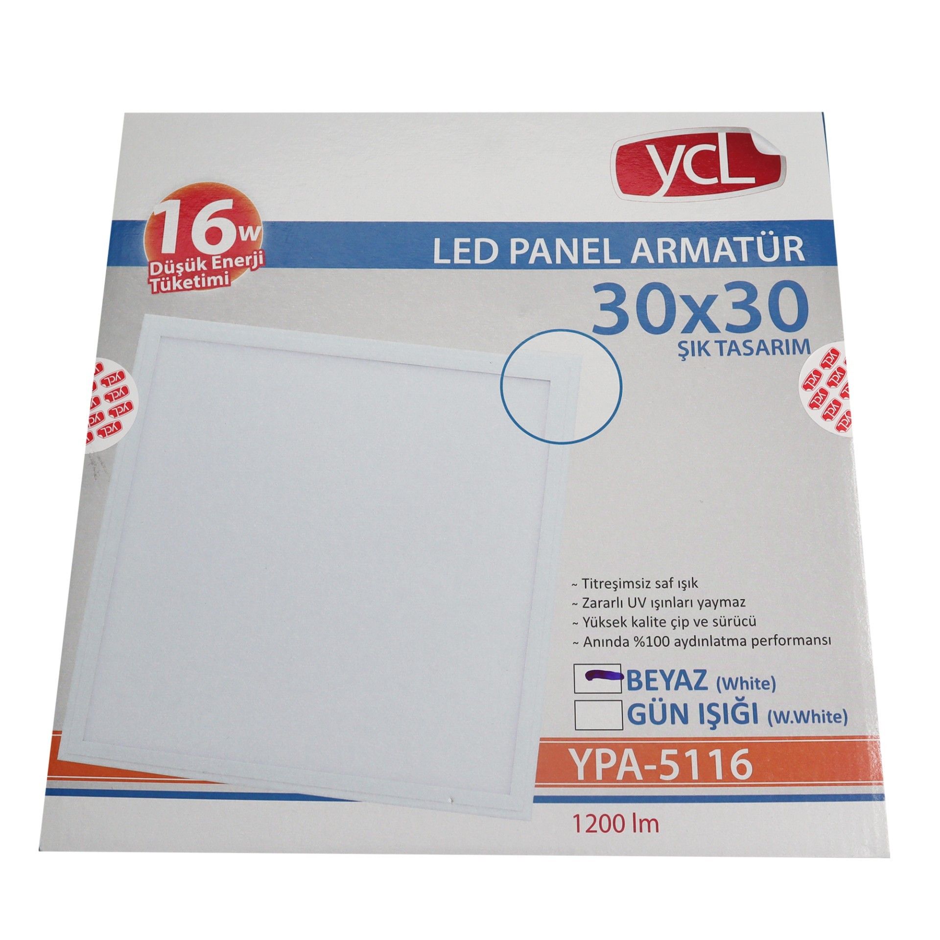 YCL YPA-5116G 30x30 16W Led Panel Armatür Günışığı