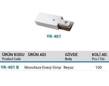 YCL YR-401B Monofaze Ray Enerji Girişi Beyaz